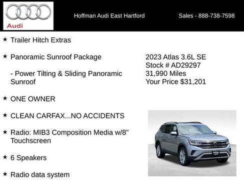 Used 2023 Volkswagen Atlas SE w/ Panoramic Sunroof Package AWD/4WD image 6