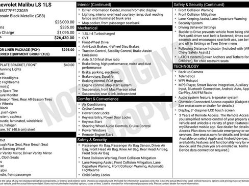 Used 2023 Chevrolet Malibu LS w/ LPO, Floor Liner Package FWD image 6