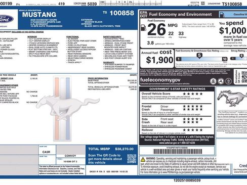 Used 2026 Ford Mustang Coupe w/ Mustang Nite Pony Package RWD image 9