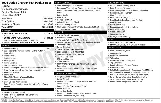 New 2026 Dodge Charger Scat Pack w/ Blacktop Package AWD/4WD image 15