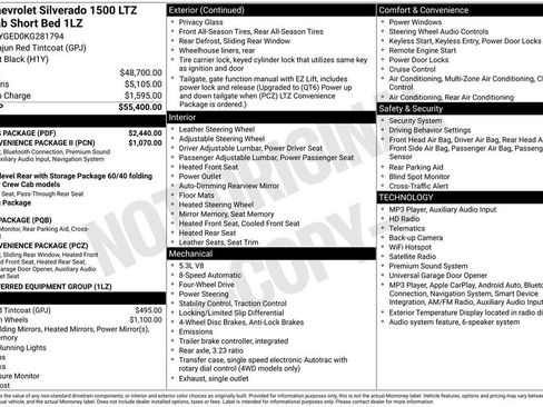 Used 2019 Chevrolet Silverado 1500 LTZ w/ LTZ Plus Package AWD/4WD image 19