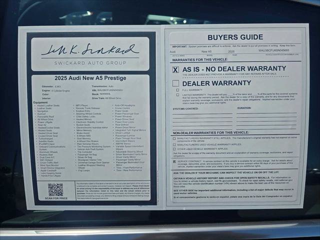 Used 2025 Audi A5 Prestige w/ 19" Wheel Package AWD/4WD image 16