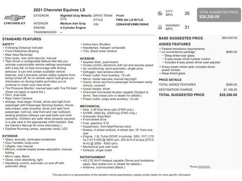 Used 2021 Chevrolet Equinox LS w/ LS Convenience Package FWD image 32