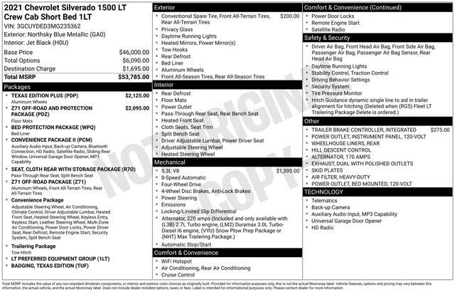 Used 2021 Chevrolet Silverado 1500 LT w/ Texas Edition Plus AWD/4WD image 64