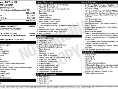 Used 2025 Chevrolet Trax LS w/ LS Convenience Package FWD image 2