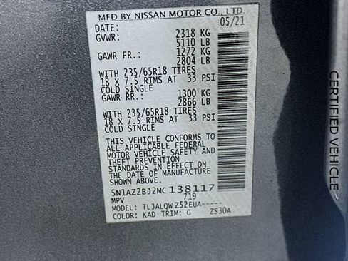 Certified 2021 Nissan Murano SV FWD image 30