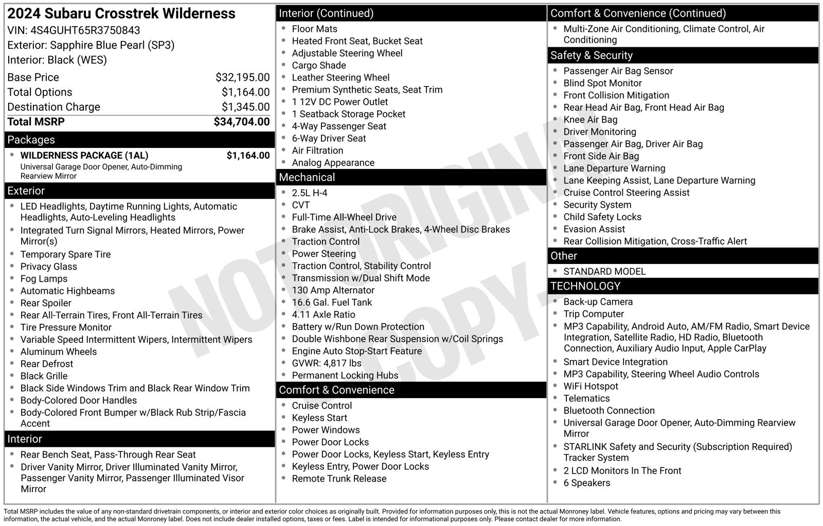 Certified 2024 Subaru Crosstrek 2.5i Wilderness w/ Wilderness Package AWD/4WD image 7