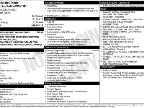 Used 2020 Chevrolet Tahoe 4WD w/ Remote Keyless Entry Package image 6