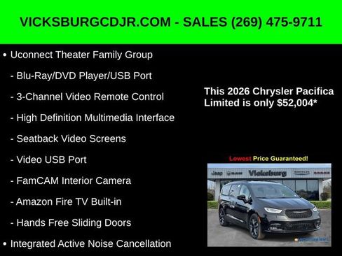 New 2026 Chrysler Pacifica Limited w/ Uconnect Theater Family Group image 27
