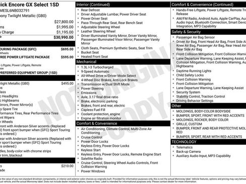 Certified 2022 Buick Encore GX Select w/ Sport Touring Package image 6