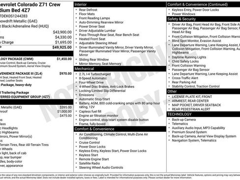 Used 2025 Chevrolet Colorado Z71 w/ Technology Package AWD/4WD image 80