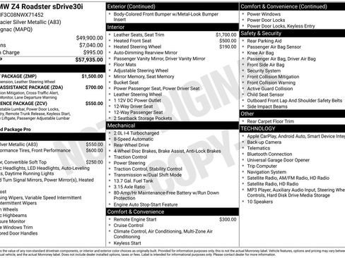 Used 2022 BMW Z4 sDrive30i w/ M Sport Package RWD image 2