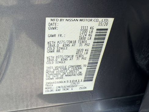 Used 2020 Nissan Titan PRO-4X w/ Pro-4x Convenience Package AWD/4WD image 20