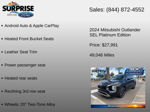 Used 2024 Mitsubishi Outlander SEL AWD/4WD image 18