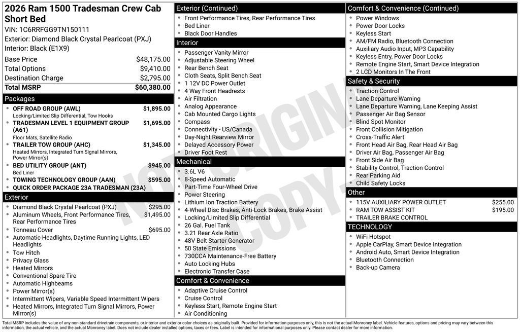 Used 2026 RAM 1500 Tradesman w/ Off Road Group AWD/4WD image 12