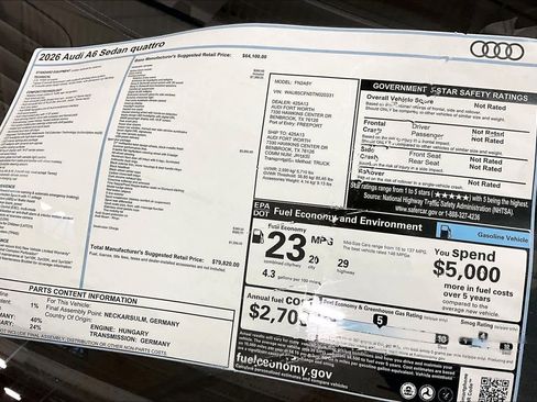 New 2026 Audi A6 Prestige image 18