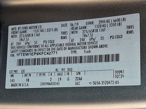 Used 2019 Ford F150 XLT w/ Equipment Group 302A Luxury AWD/4WD image 26