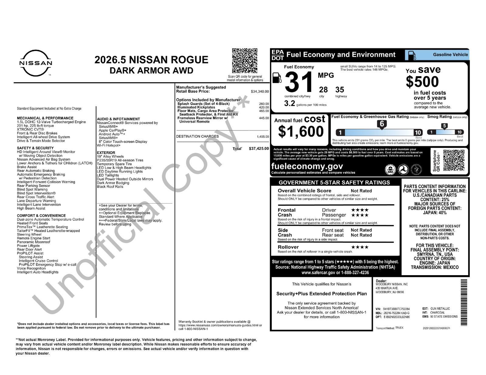 Used 2026 Nissan Rogue Dark Armor AWD/4WD image 11
