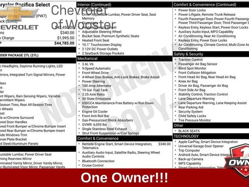 Used 2025 Chrysler Pacifica Select FWD image 1