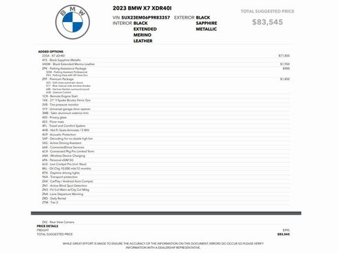 Used 2023 BMW X7 xDrive40i AWD/4WD image 2