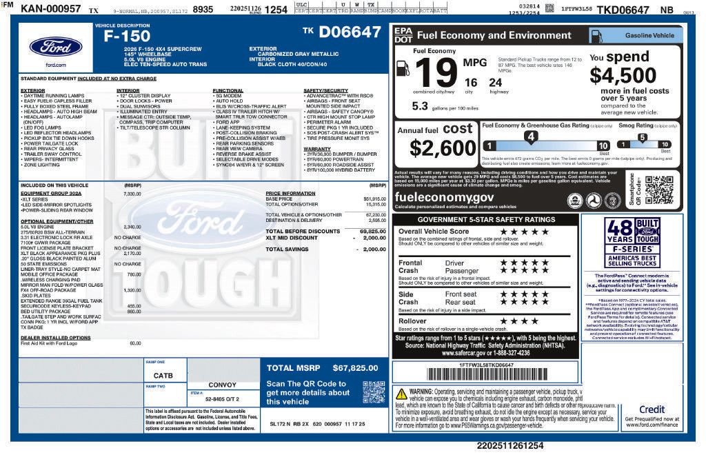Used 2026 Ford F150 XLT w/ Equipment Group 302A MID AWD/4WD image 36
