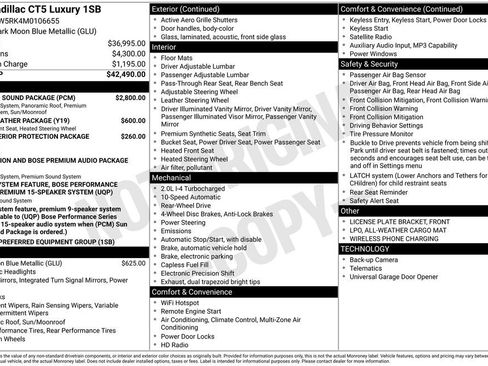 Used 2021 Cadillac CT5 Luxury w/ Sun And Sound Package RWD image 36
