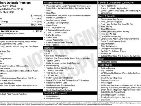 Certified 2025 Subaru Outback Premium w/ Popular Package #1 AWD/4WD image 35