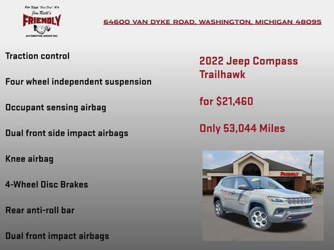 Used 2022 Jeep Compass Trailhawk w/ Sun and Sound Group AWD/4WD image 15