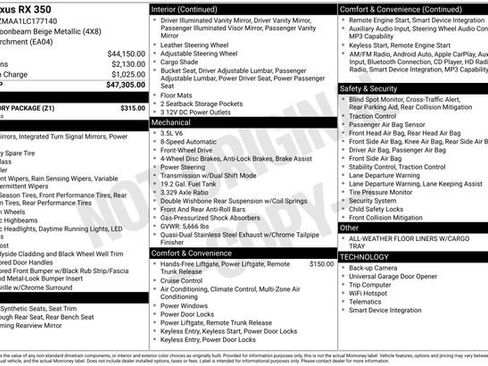 Used 2020 Lexus RX 350 FWD w/ Accessory Package image 43