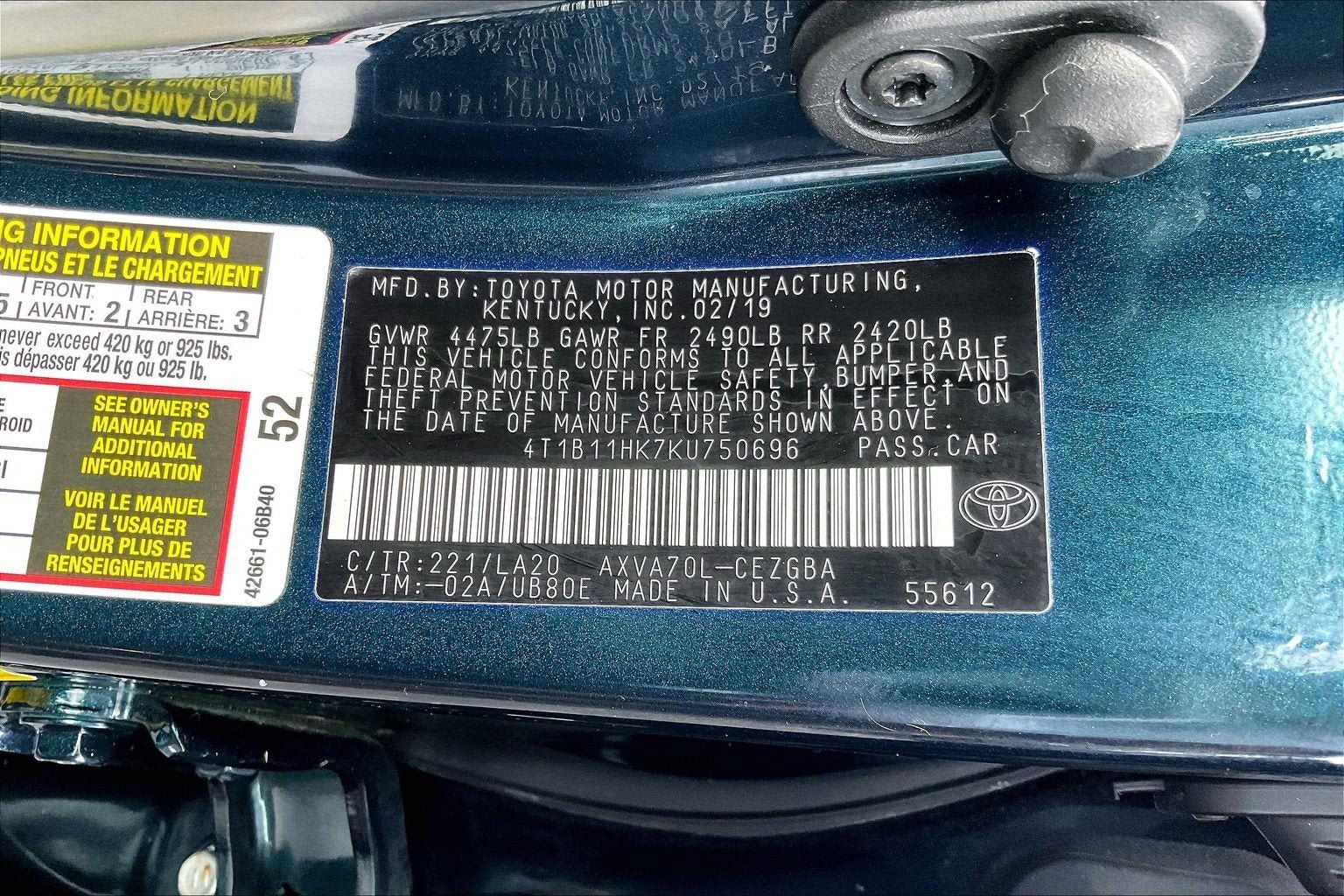 Used 2019 Toyota Camry XLE w/ Driver Assist Package FWD image 24