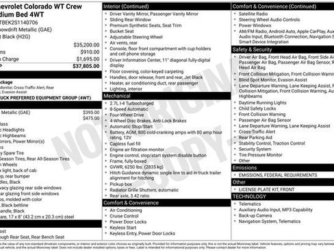 Certified 2025 Chevrolet Colorado W/T image 2