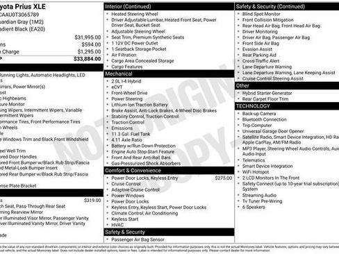Used 2026 Toyota Prius XLE FWD image 2