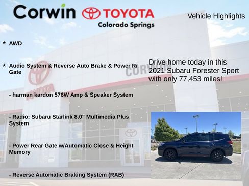 Used 2021 Subaru Forester Sport w/ Popular Package #2 AWD/4WD image 6