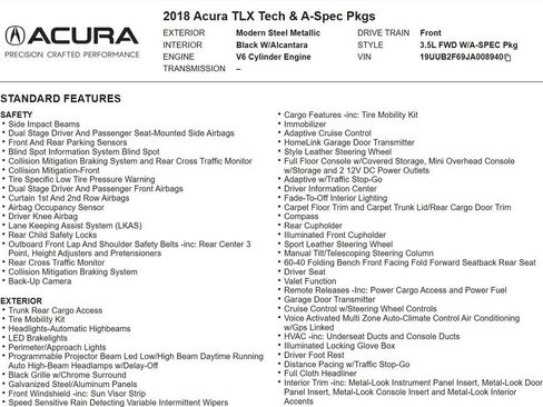 Used 2018 Acura TLX V6 w/ Technology & A-SPEC Pkg image 17