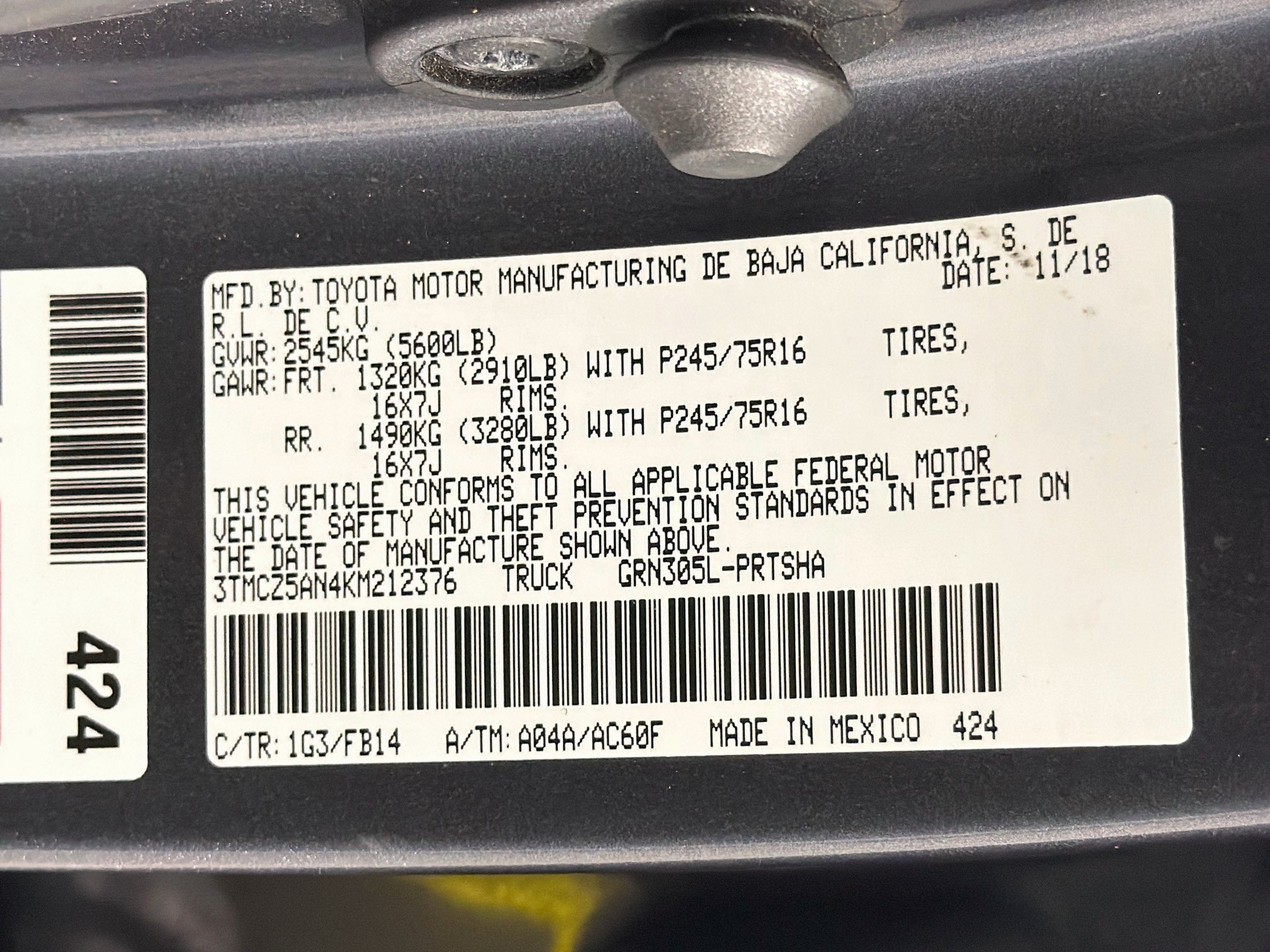 Used 2019 Toyota Tacoma SR w/ SR Convenience Package AWD/4WD image 12