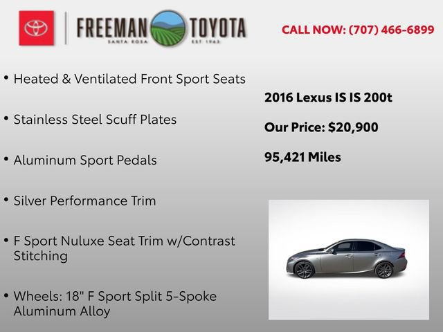 Used 2016 Lexus IS 200t w/ F Sport Package RWD image 13