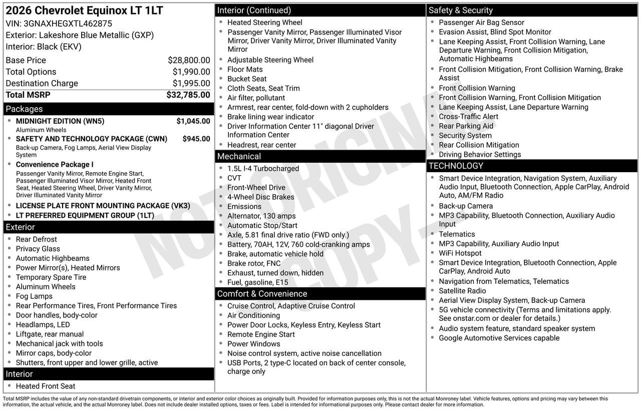 Used 2026 Chevrolet Equinox LT w/ Midnight Edition FWD image 30