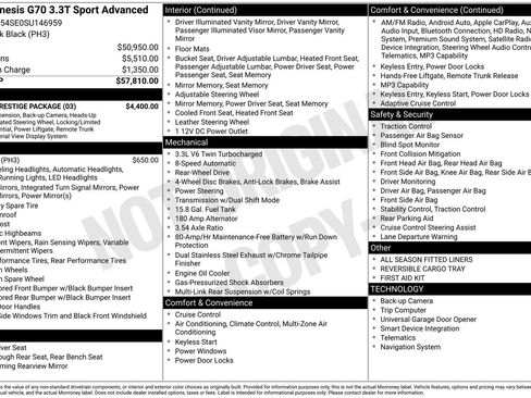 Used 2025 Genesis G70 3.3T Advanced w/ Sport Prestige Package image 36