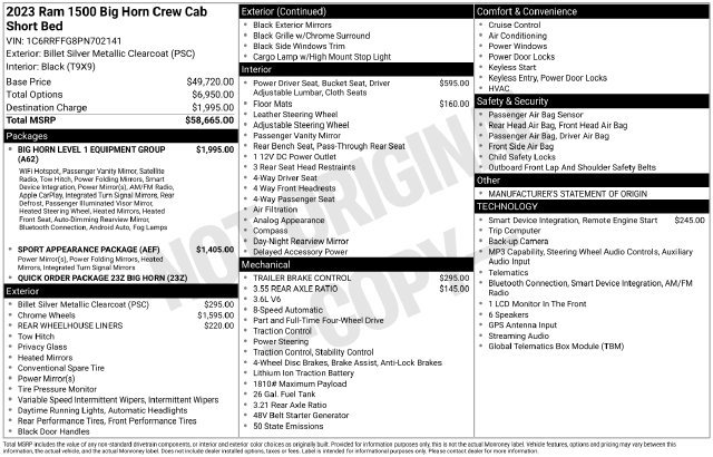 Used 2023 RAM 1500 Big Horn AWD/4WD image 2