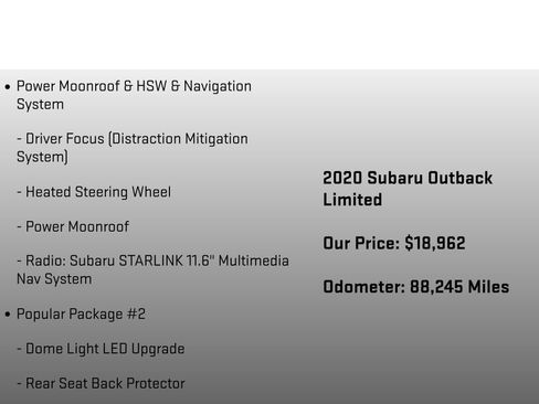 Used 2020 Subaru Outback Limited w/ Popular Package #2 image 6