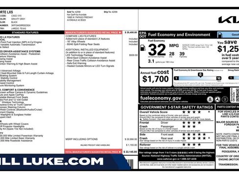 Used 2024 Kia Forte LXS w/ LXS Technology Package FWD image 1