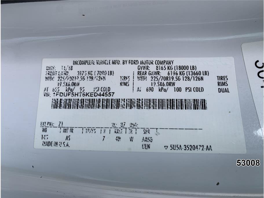 Used 2019 Ford F550 4x4 Regular Cab Super Duty w/ Snow Plow Prep Package image 18
