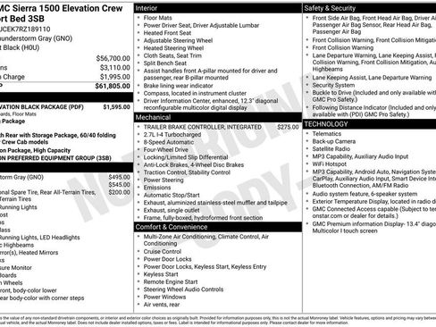 Used 2024 GMC Sierra 1500 Elevation w/ LPO, Elevation Black Package AWD/4WD image 3