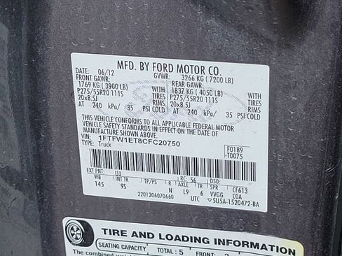 Used 2012 Ford F150 Platinum AWD/4WD image 16
