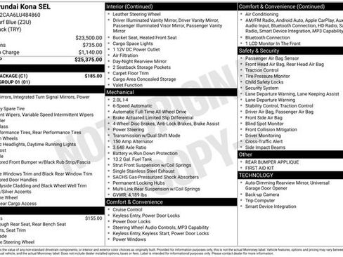 Used 2020 Hyundai Kona SEL w/ Cargo Package image 9