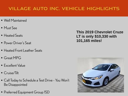 Used 2019 Chevrolet Cruze LT w/ LT Fleet Convenience Package image 7