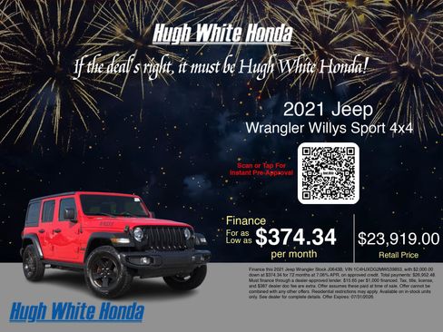 Used 2021 Jeep Wrangler Unlimited Sport AWD/4WD image 3