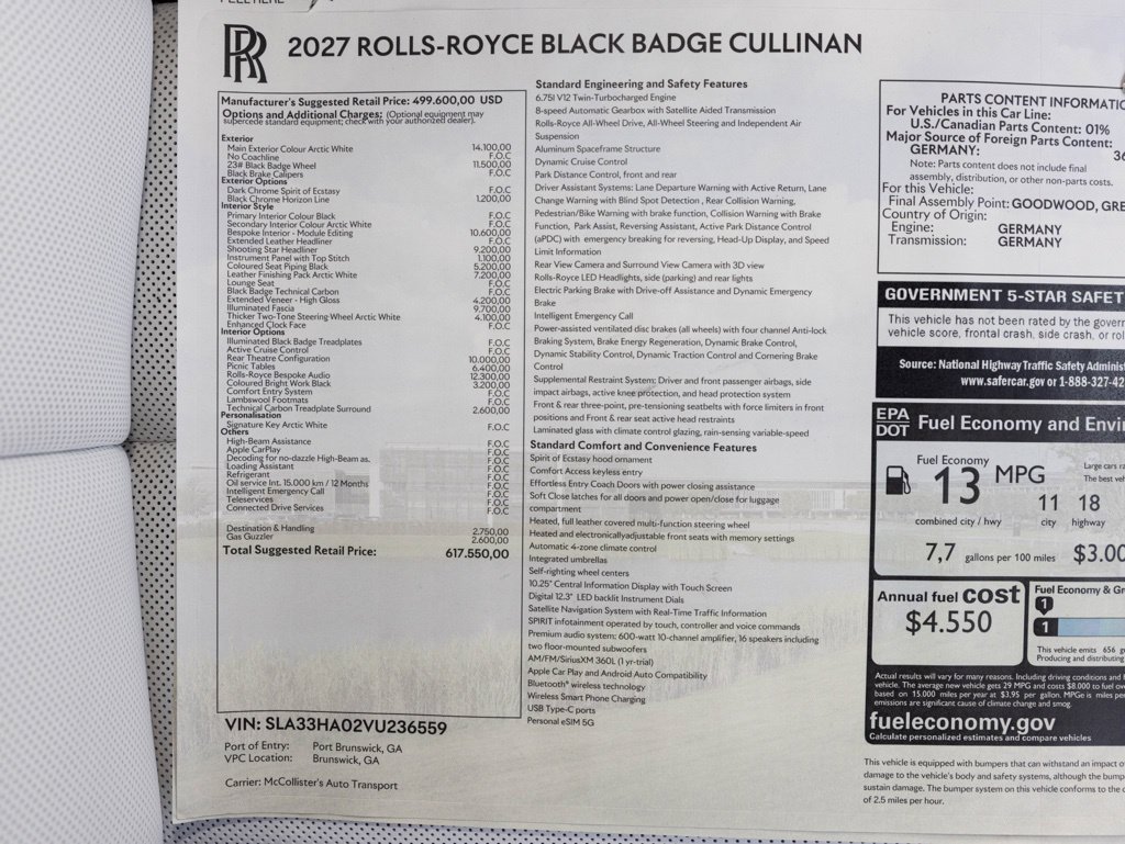 New 2027 Rolls-Royce Cullinan Black Badge AWD/4WD image 87