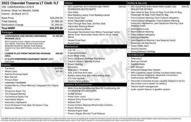 Used 2022 Chevrolet Traverse LT FWD image 2