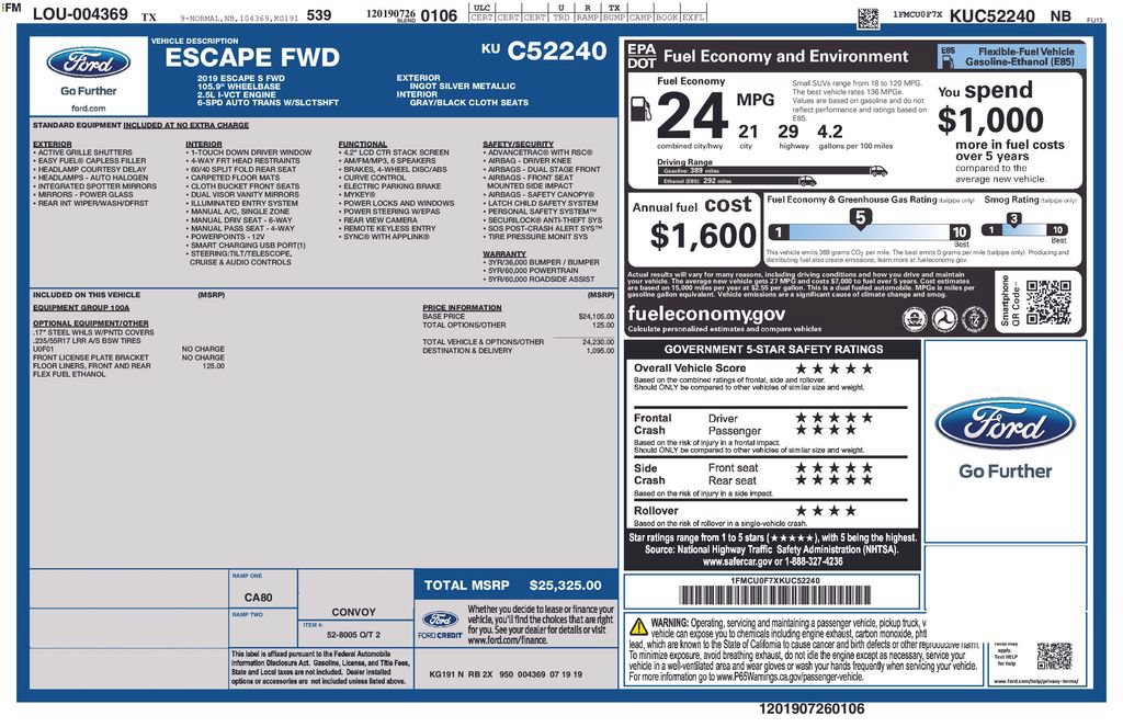Used 2019 Ford Escape S FWD image 41